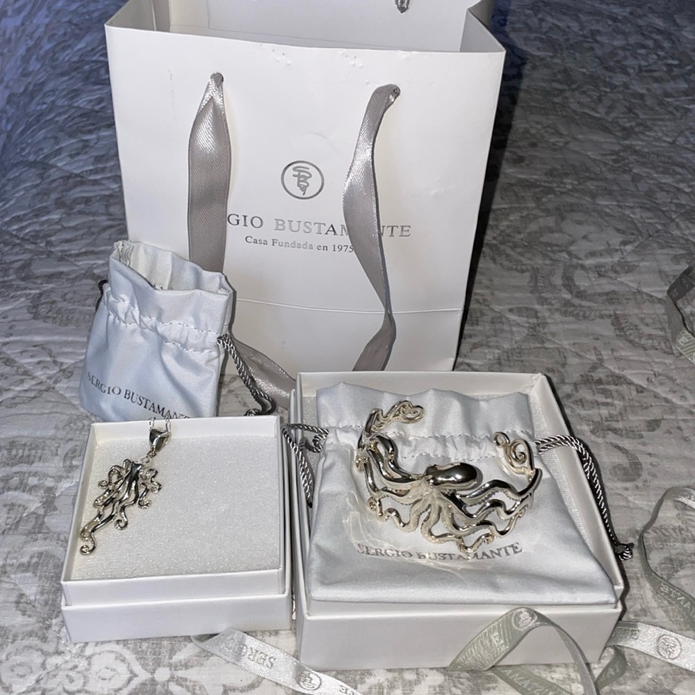 Sergio Bustamante Jules Verne sterling Silver Jewelry Set